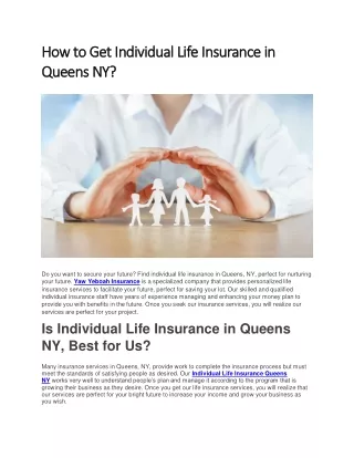 How to Get Individual Life Insurance in Queens NY