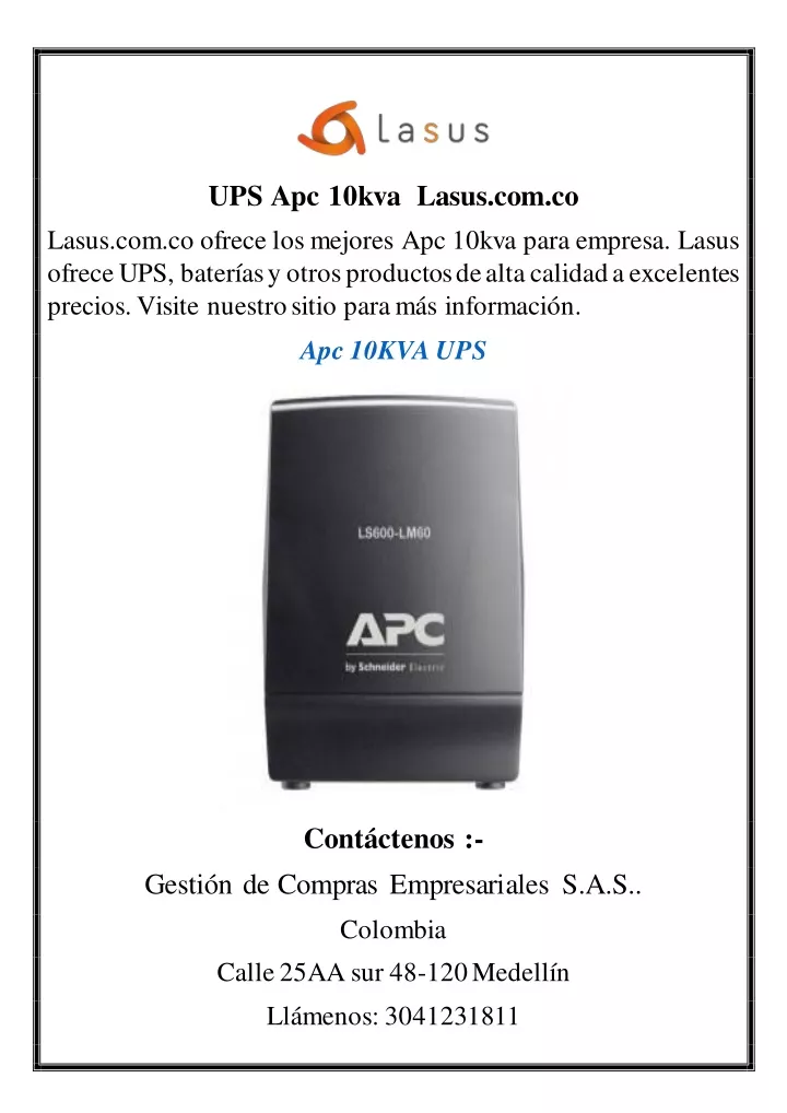 ups apc 10kva lasus com co lasus com co ofrece