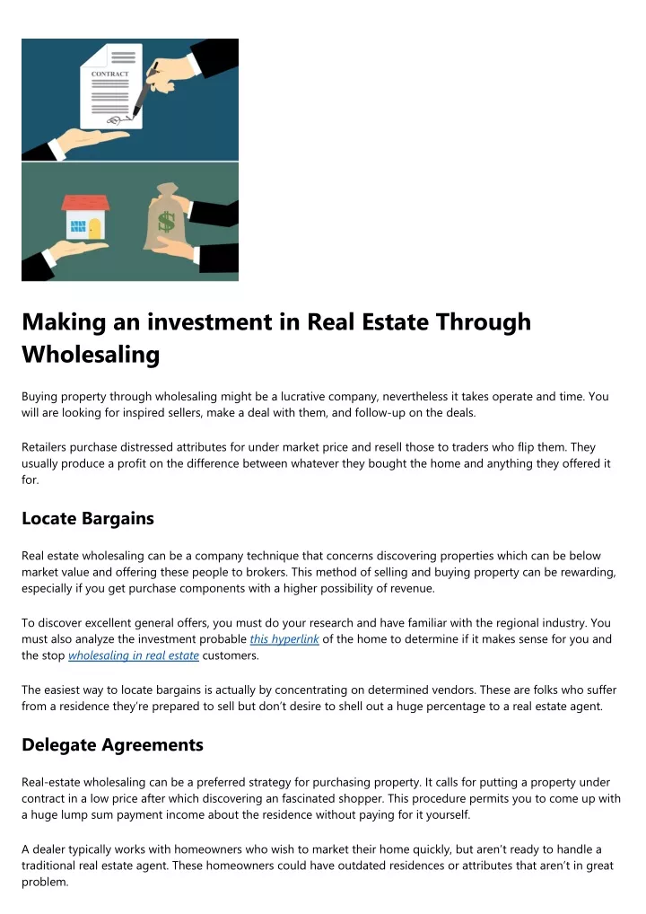 making an investment in real estate through