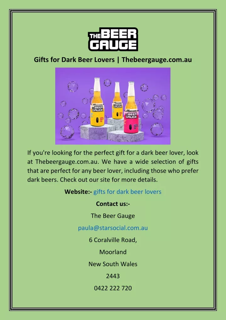 gifts for dark beer lovers thebeergauge com au