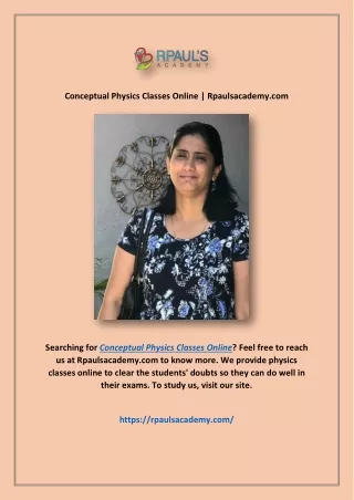 conceptual physics classes online rpaulsacademy