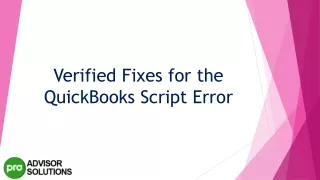 verified fixes for the quickbooks script error