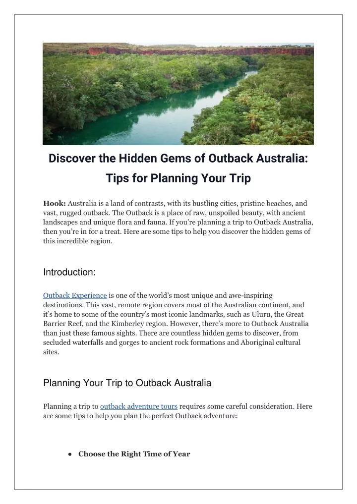 discover the hidden gems of outback australia