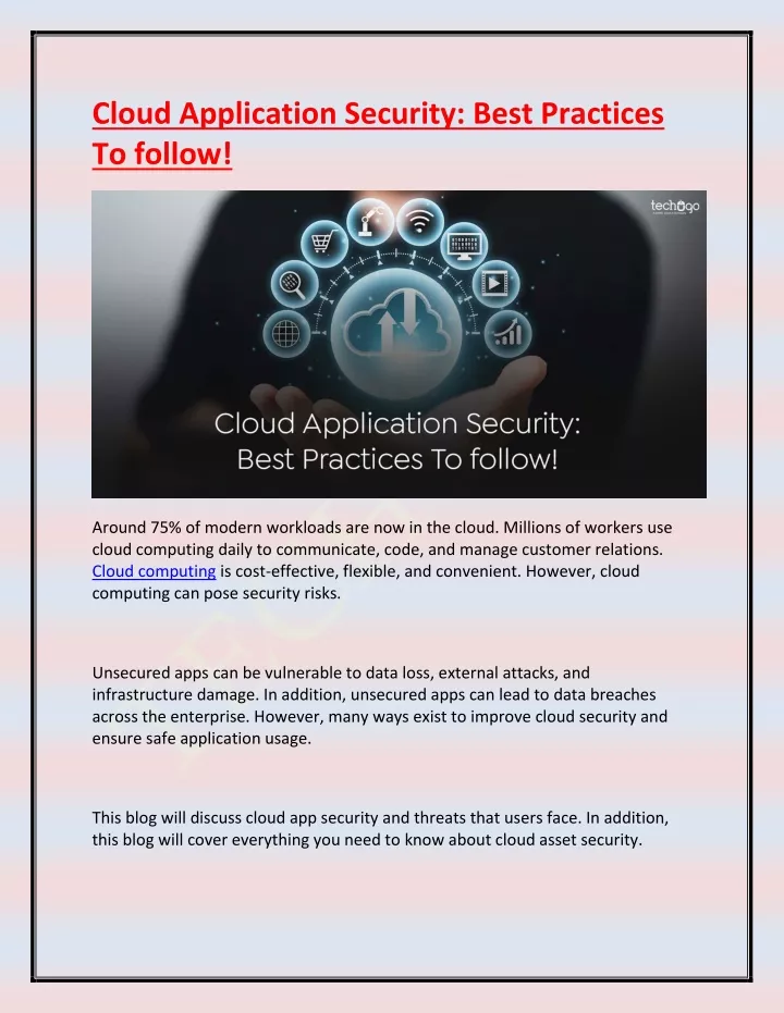 cloud application security best practices