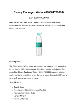 bislery packaged water 8906017290064