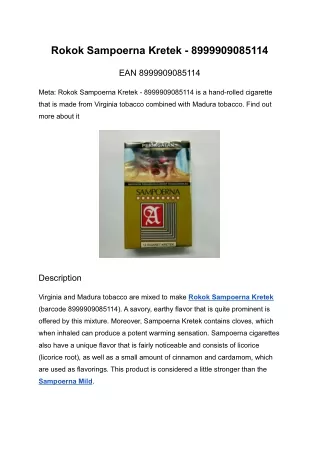 rokok sampoerna kretek 8999909085114