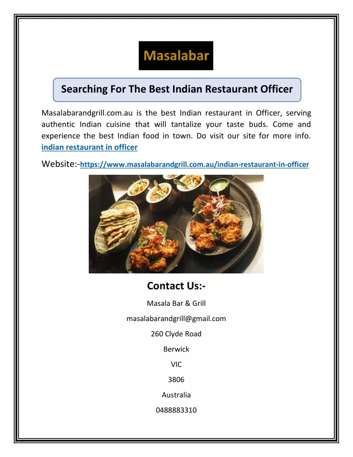 searching for the best indian restaurant officer