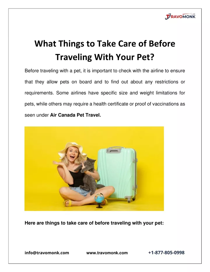 what things to take care of before traveling with