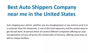 Best  Auto Shipping Service in united states