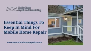 Essential Things To Keep In Mind For Mobile Home Repair