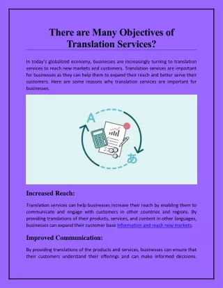 There are Many Objectives of Translation Services