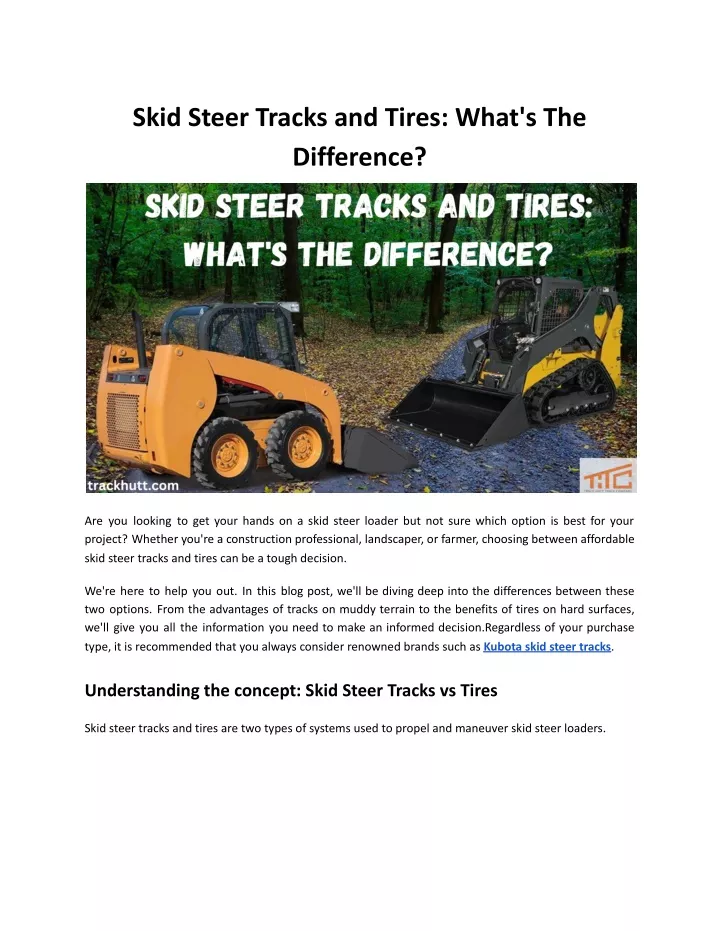 skid steer tracks and tires what s the difference