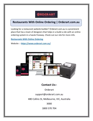restaurants with online ordering orderart com au
