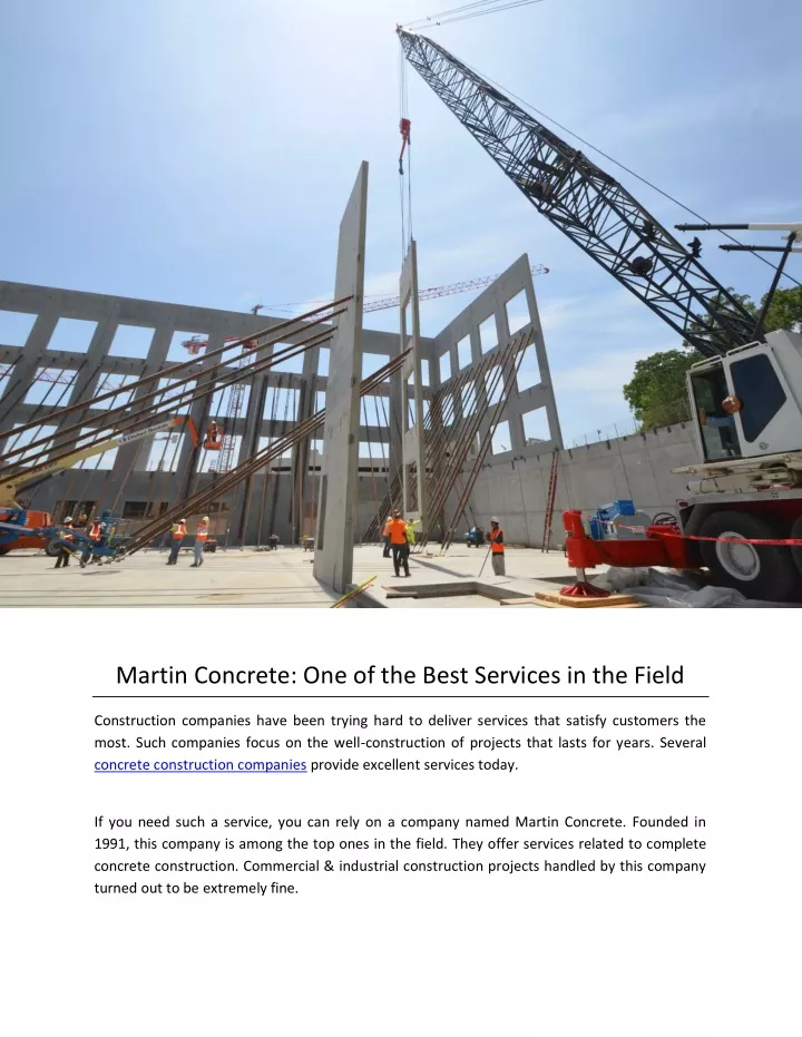 martin concrete one of the best services