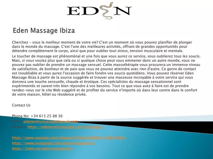 eden massage ibiza