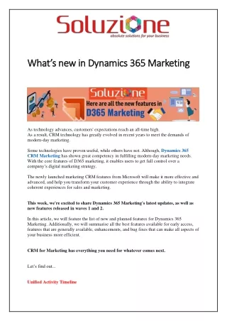 What’s new in Dynamics 365 Marketing 2023 - Soluzione