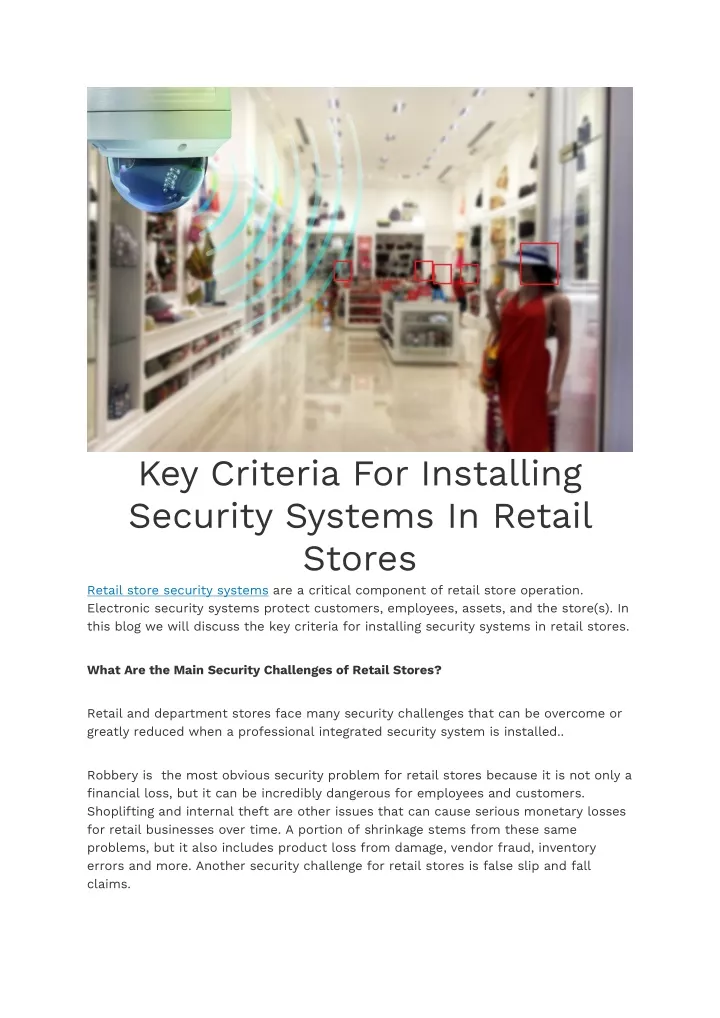 key criteria for installing security systems