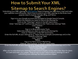 how to submit your xml sitemap to search engines
