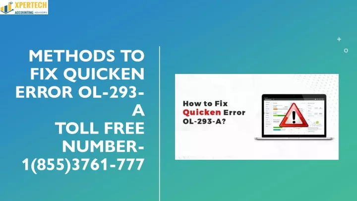 methods to fix quicken error ol 293 a toll free number 1 855 3761 777