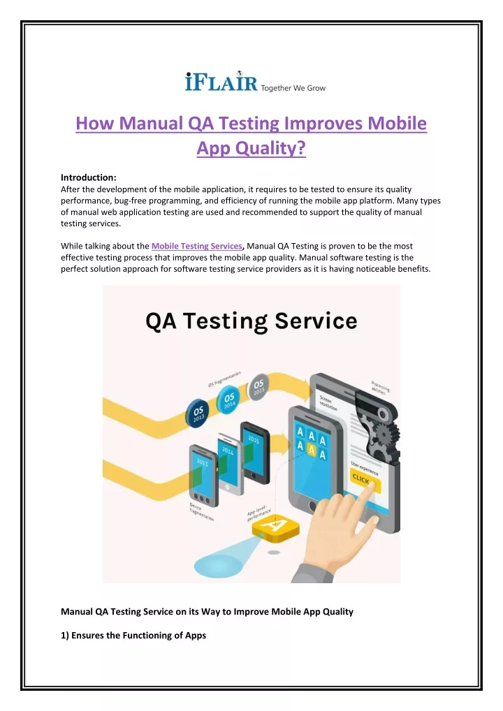 PPT How Manual QA Testing Improves Mobile App Quality PowerPoint