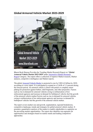 Global Armored Vehicle Market 2023-2029