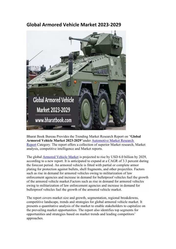global armored vehicle market 2023 2029