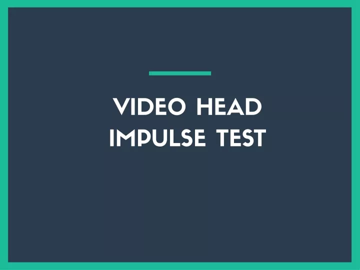 video head impulse test