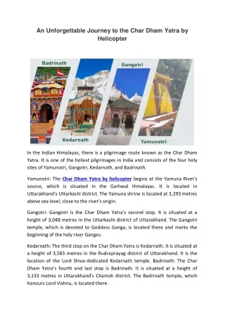 an unforgettable journey to the char dham yatra
