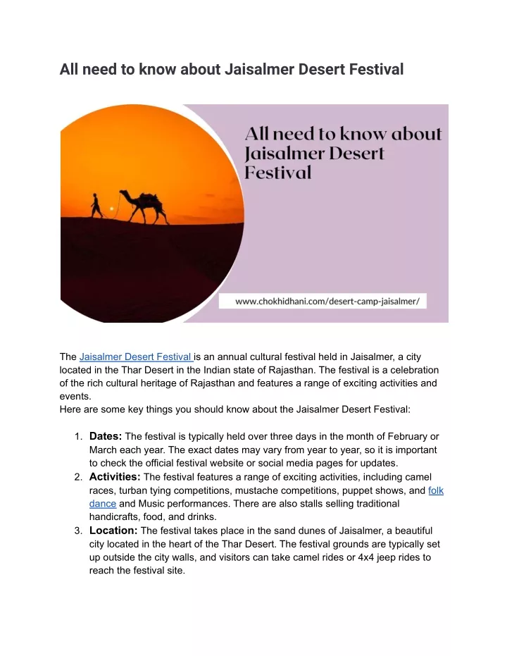 all need to know about jaisalmer desert festival