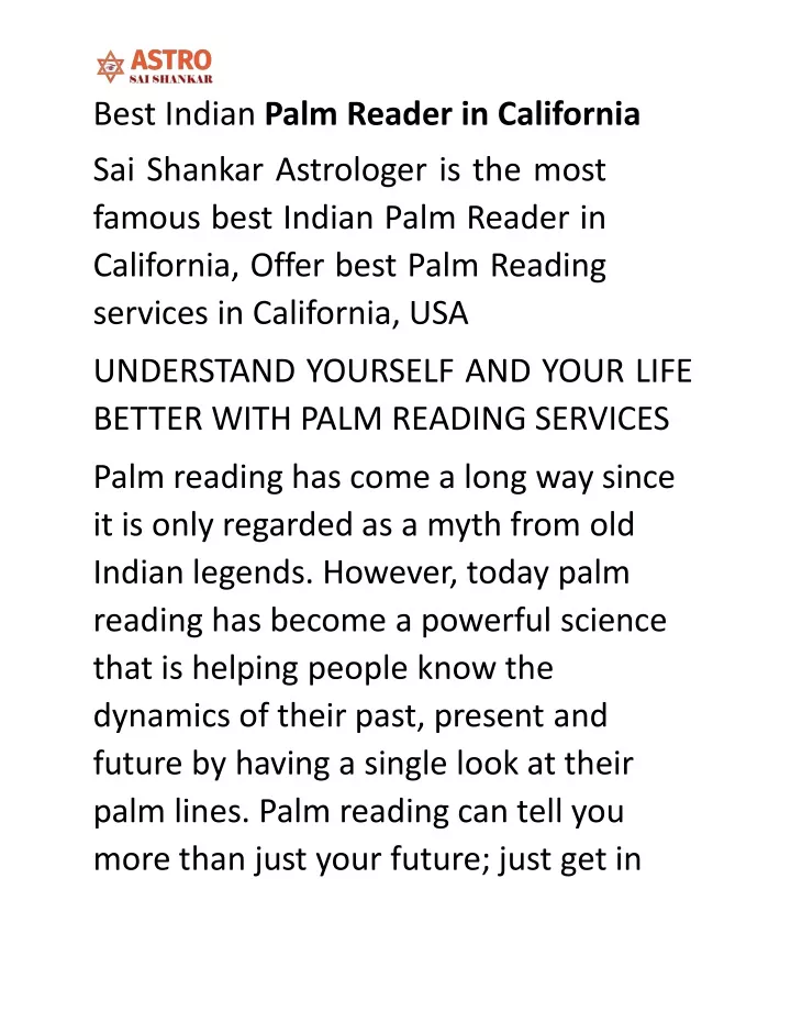 best indian palm reader in california sai shankar