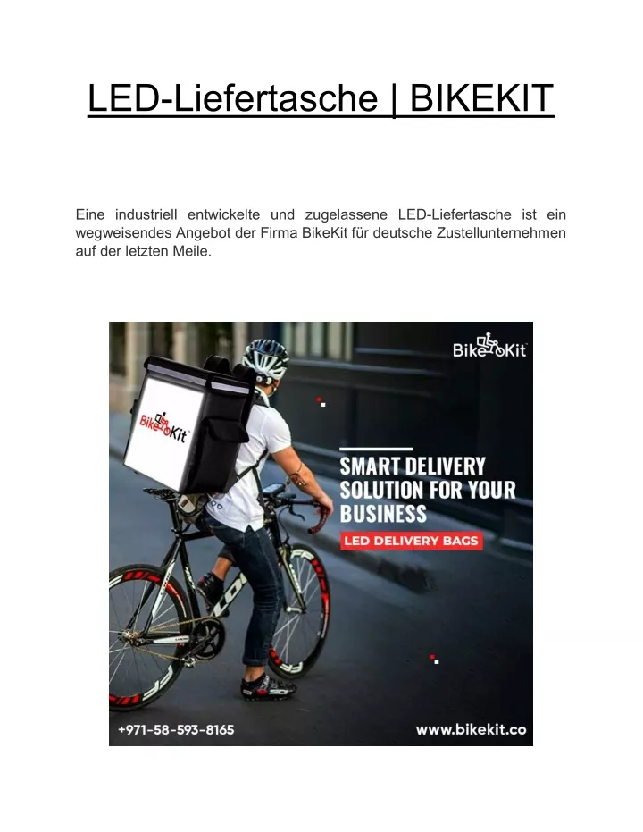 led liefertasche bikekit