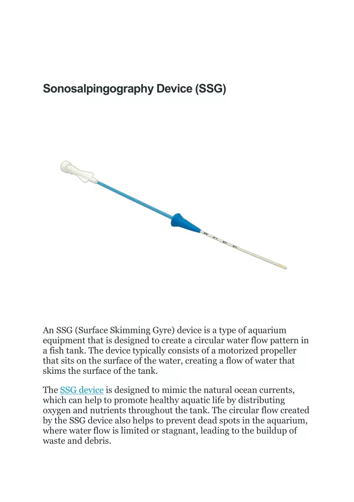 sonosalpingography device ssg