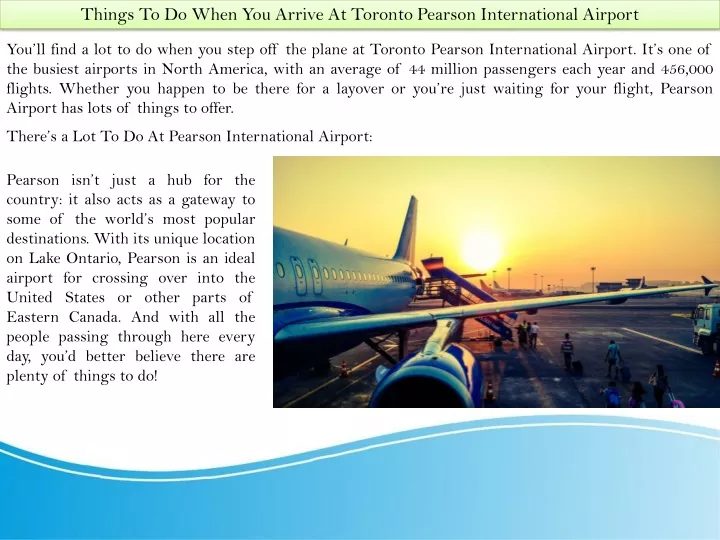 things to do when you arrive at toronto pearson
