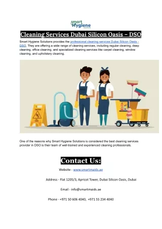 Cleaning Services Dubai Silicon Oasis – DSO