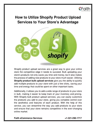 how to utilize shopify product upload services
