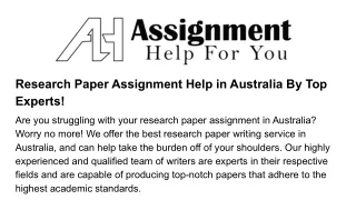 research paper assignment help in australia