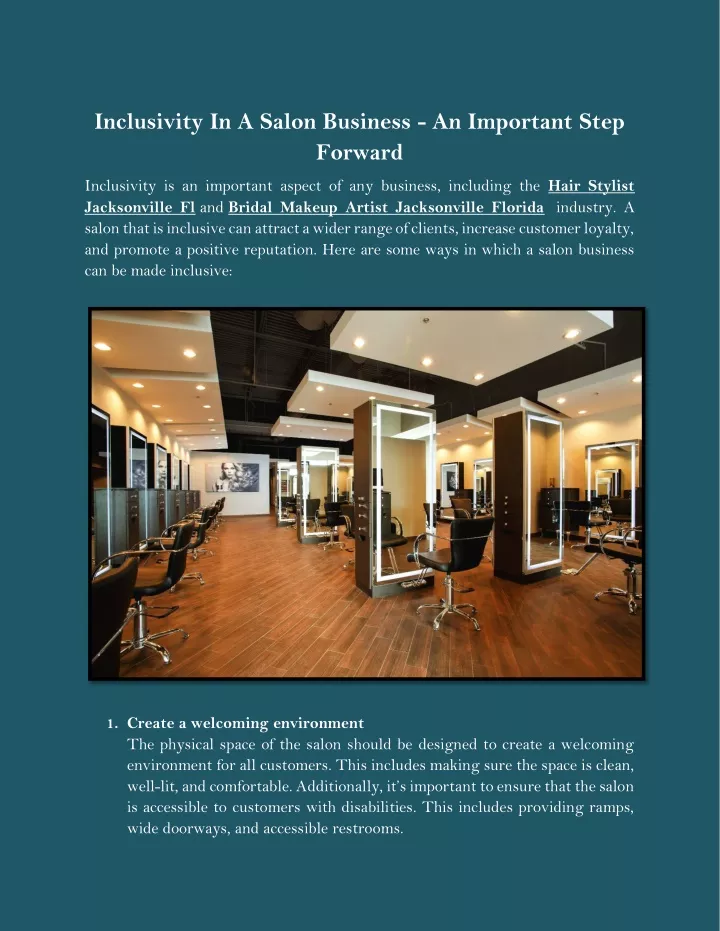 inclusivity in a salon business an important step