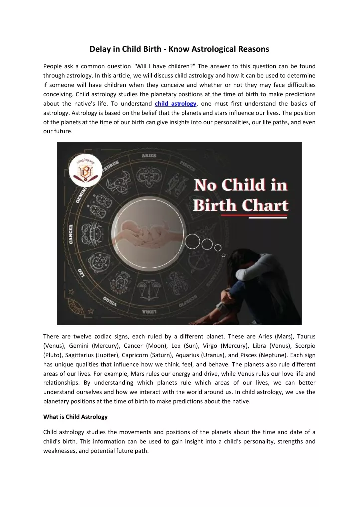 delay in child birth know astrological reasons