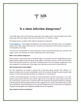 Is a sinus infection dangerous