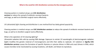 what is the need for uvc disinfection services