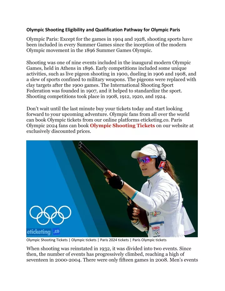 olympic shooting eligibility and qualification