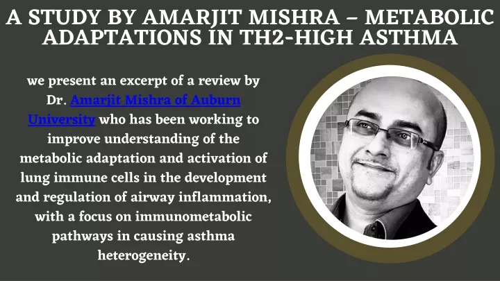 a study by amarjit mishra metabolic adaptations