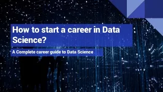 How to start a career in Data Science