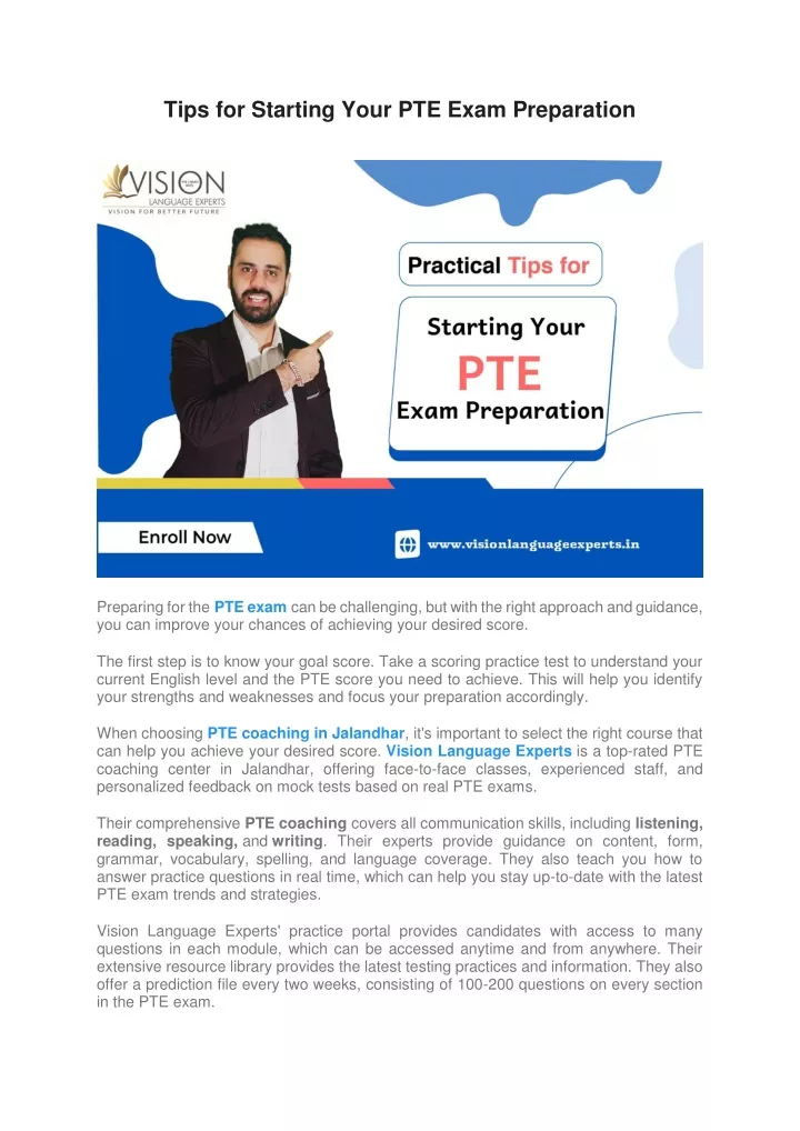 tips for starting your pte exam preparation