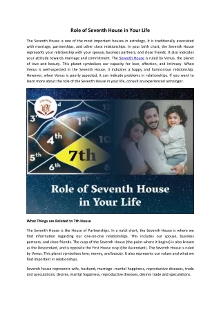 Role of Seventh House in Your Life