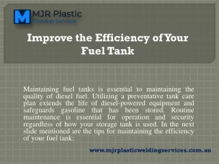 Fuel tank plastic repairs- MJR Plastic Welding Services
