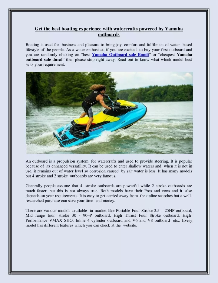 get the best boating experience with watercrafts