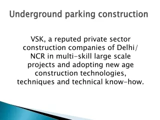 underground parking construction