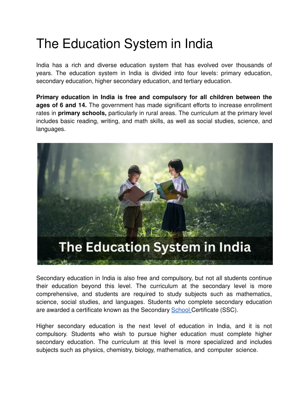 PPT - The Education System in India PowerPoint Presentation, free ...