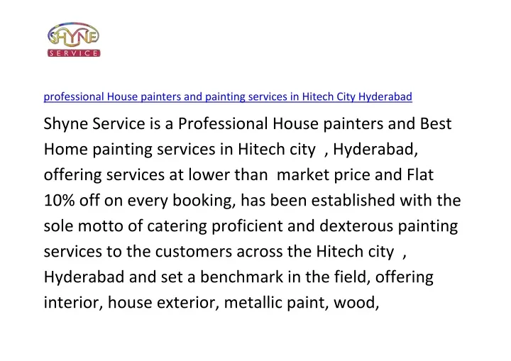 professional house painters and painting services